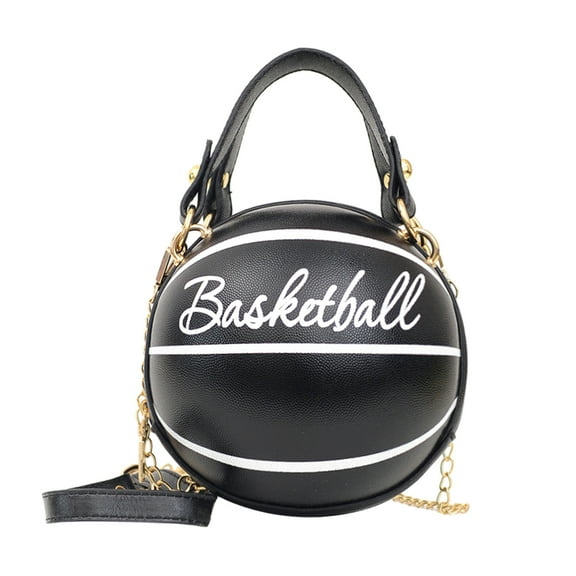 Round Shoulder Bag Women Chain Messenger Handbag Decor Bag (Basketball Blue)
