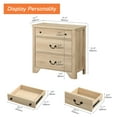 thumbnail image 3 of 3-Drawer Nightstand For Bedroom, Mid Century Modern Wooden Closet Storage Organizer, 3 of 5
