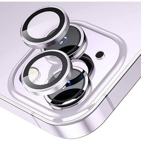 Camera Lens Protector for iPhone 14 & iPhone 14 Plus,Premium HD Clear Tempered Glass Lens Cover Flim[Case Friendly][Scratch-Resistant][Night Circle] Purple