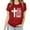 Red, variant on HOMBOM Yellow Cute Easter Tops for Women Crew Neck Short Sleeve Easter Print T-shirt Trendy Tops for Women 2024 M