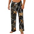 thumbnail image 3 of GrmtClth Men's Breathable Plush Loungewear Trousers Outdoor Woodland Camo Print Drawstring Waist Loose Cut Straight Leg Pants Coffee S, 3 of 6