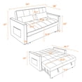 thumbnail image 3 of Hommoo Modern 3 in 1 Convertible Sleeper Sofa Bed, Pull Out Loveseat Couch Futon Sofa Bed with 3-Level Adjustable Back, Dark Gray, 3 of 7