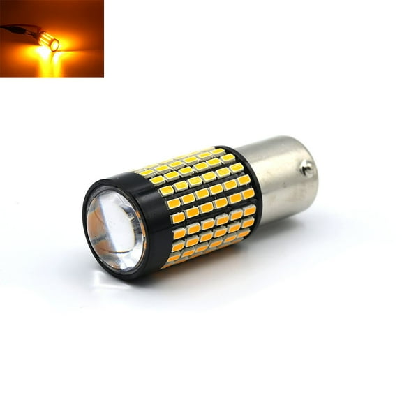 1156 Amber Yellow 50W High Power 3014 Chip LED Projector Turn Signal/Parking Light Bulbs (1156, Yellow)