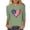 Green, variant on Lorytime Womens 4th of July Shirt Patriotic Graphic Outfits Red White and Blue Clothes 3/4 Sleeve Holidays Wear Black 2XL
