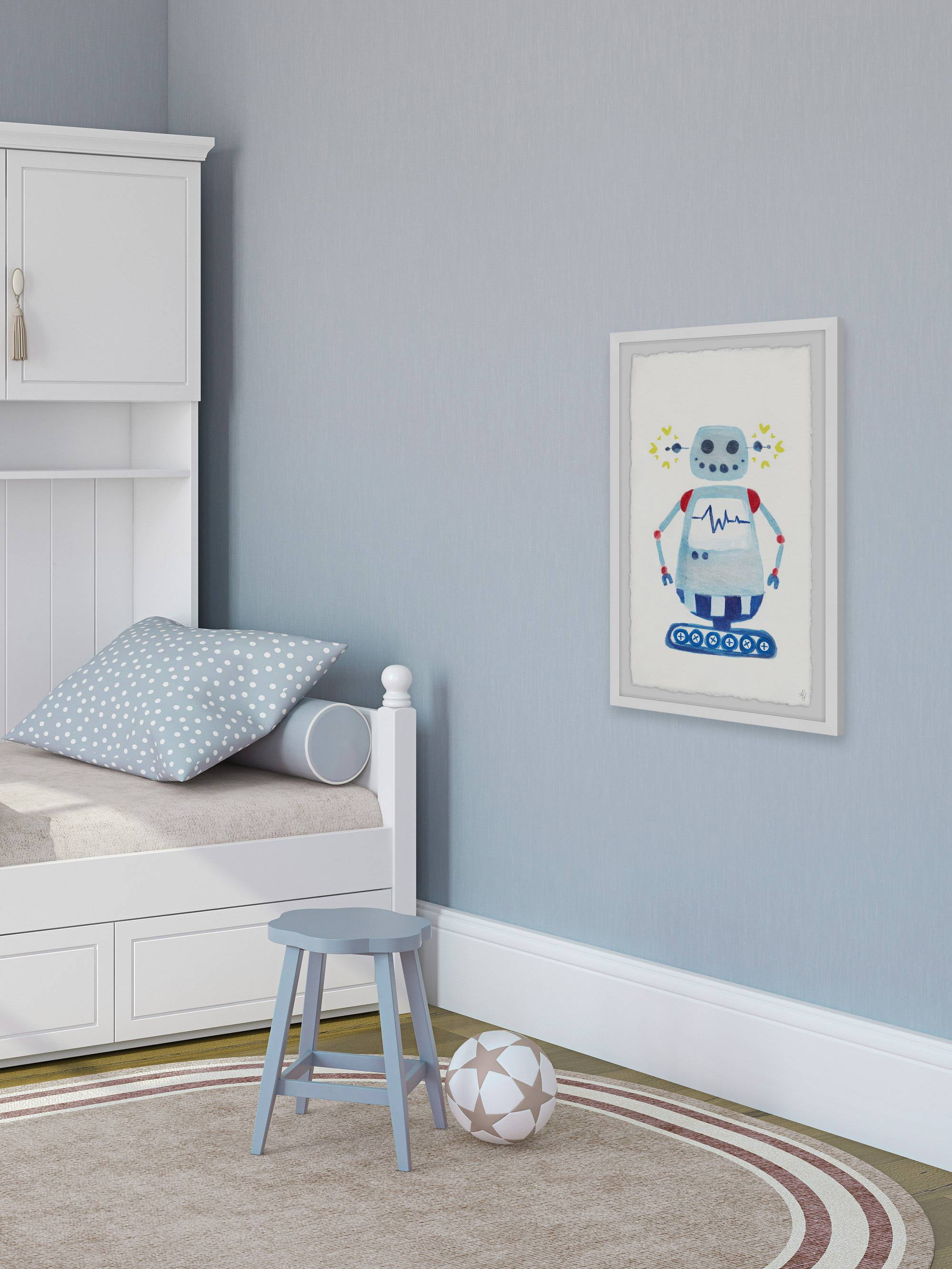 Marmont Hill I Am A Blue Robot Framed Wall Art Print, 24.00" x 1.50"