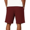 thumbnail image 4 of Bbyeadc Mens Shorts Waffle Knit Drawstring Shorts Straight Leg Solid Color Soft Bottoms for Daily Wear with Pocket,Red (XXX-Large), 4 of 5