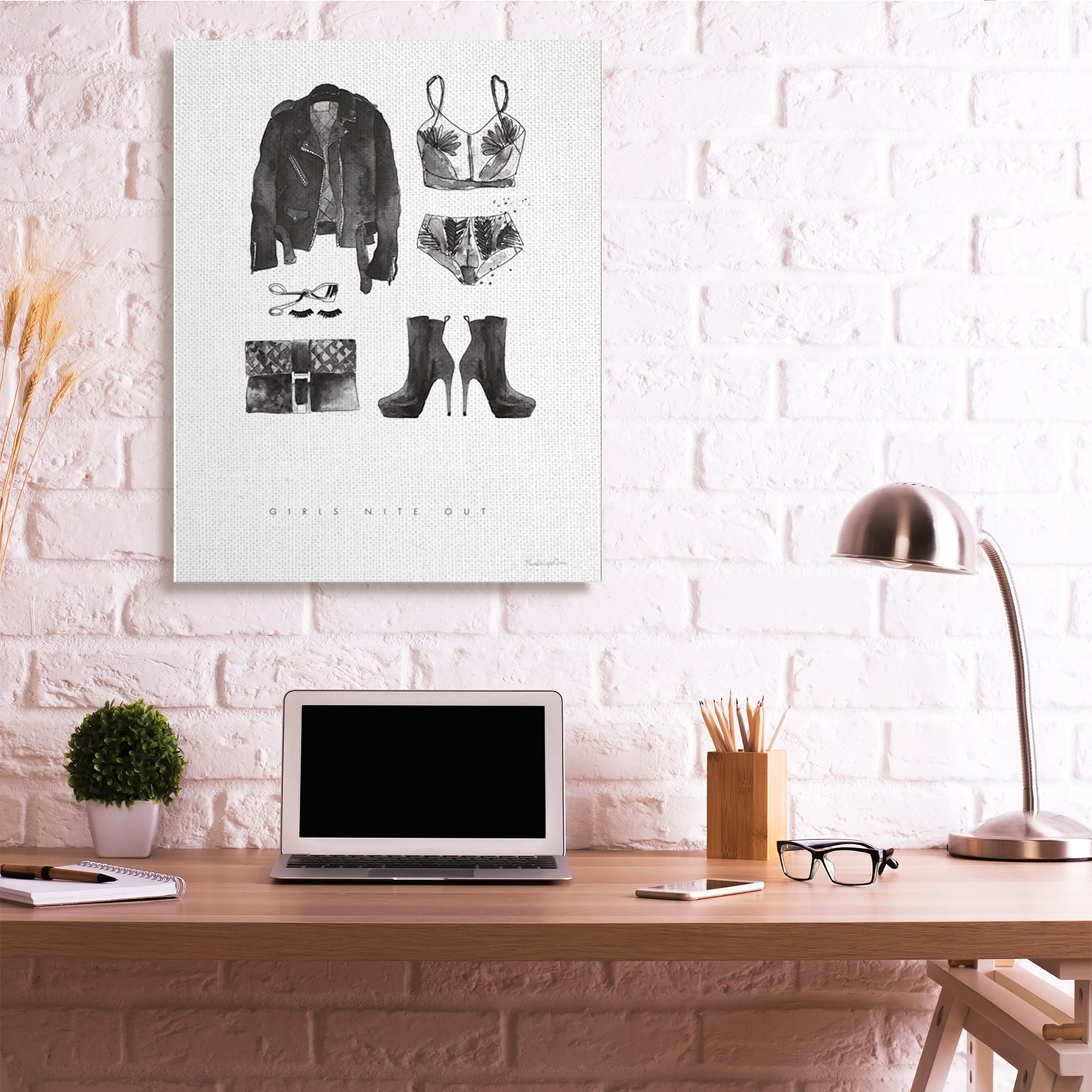 Stupell Industries Date Nite Slang Quote Female Fashion Mood Canvas Wall Art, 24 x 30, Design by Mercedes Lopez Charro