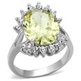 thumbnail image 1 of Alamode LO2943-6 Anneau en Laiton Rhodié pour Femmes avec AAA Grade CZ en Vert Pomme - Taille 6, 1 of 1