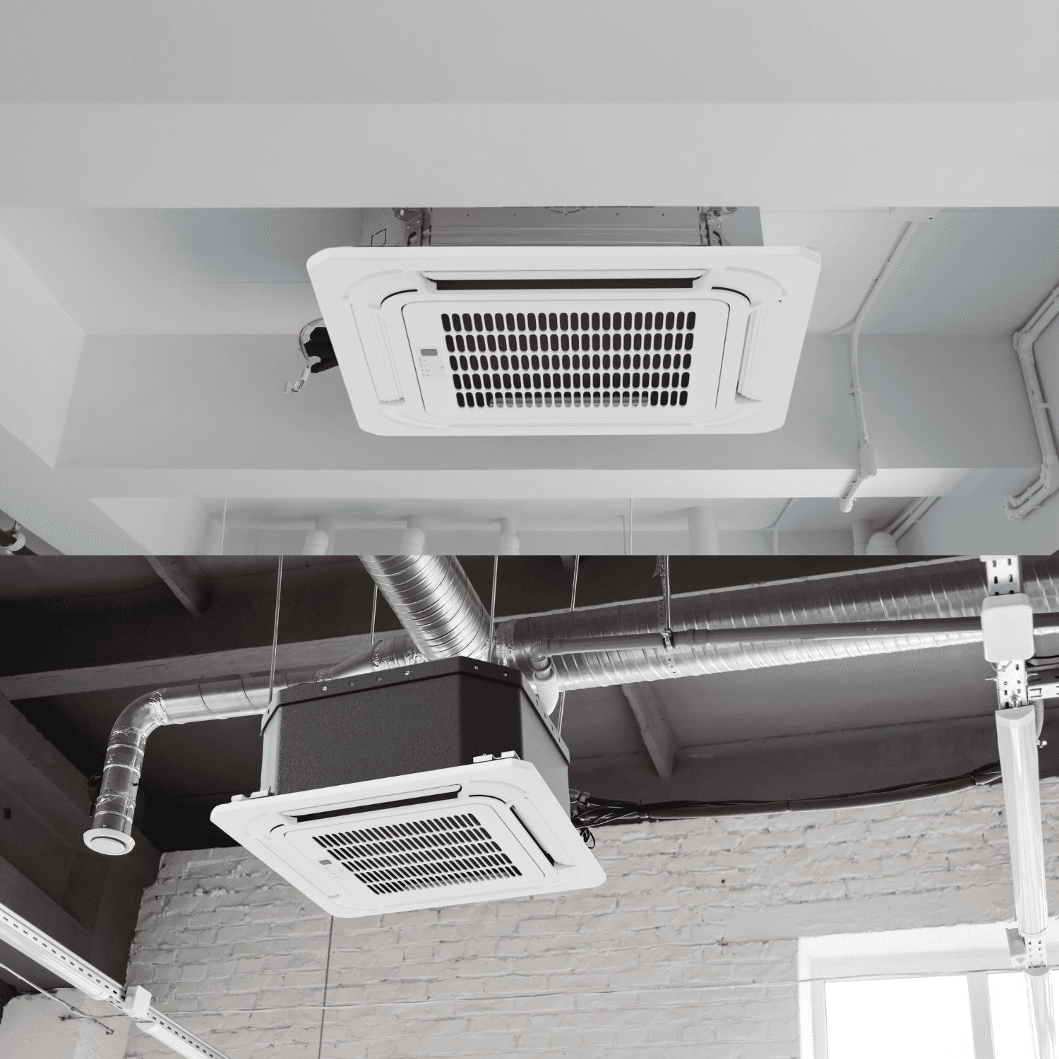 Cooper & Hunter 28000 BTU 230V Ceiling Cassette Tri 3 Zone Mini Split Heat Pump Air Conditioner 9K+9K+9K Cover 1200 Sq Ft