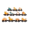 thumbnail image 2 of Wooden Animal Train Set for Toddlers 12 Piece Educational Toy with Magnetic Connection, Safari Zoo Animals, 2 of 7