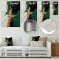thumbnail image 4 of Designart "Golden green and black ink merge III In Green and Black"Abstract Metal Wall Art Green Modern Office Room Wall Art, 4 of 6