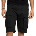 thumbnail image 4 of Wyobmus Mens Twill Cargo Shorts Elastic Waist Hiking Fishing Breathable Work Short Quick Dry Plus Size Cargo Short S-4X Black, 4 of 6