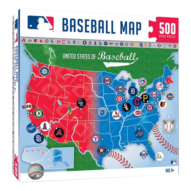 125th ANNIVERSARY　USA BASEBALL MAP パズル MasterPieces - MLB USA Puzzle Map, 500 Pieces - Walmart Business