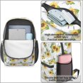 thumbnail image 4 of Sunflower and Lavender White Pattern 17" Waterproof Oxford School Backpacks for Teens, S-Shape Padded Straps, for School, Travel, Hiking, Camping, 4 of 5