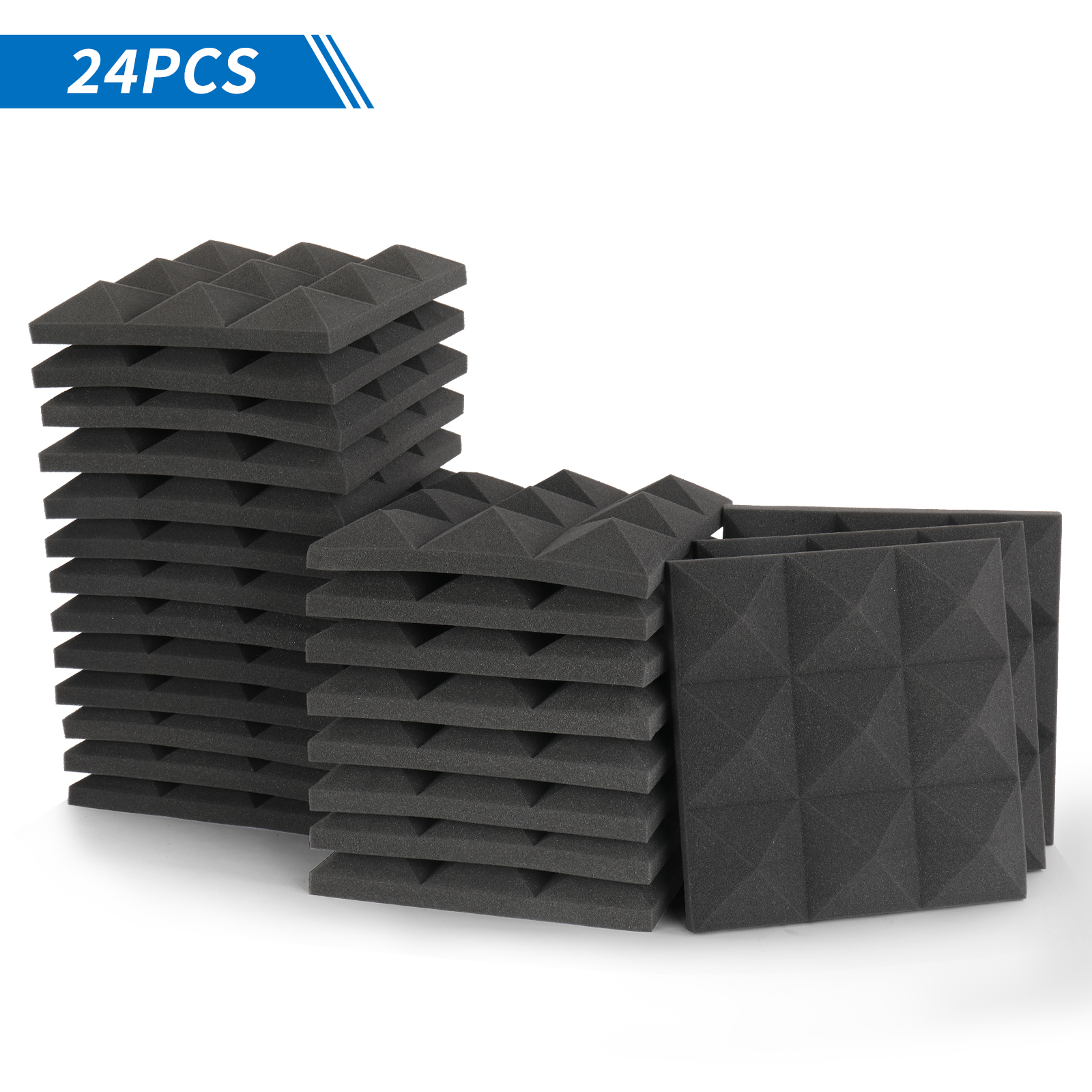 24 Pack Sound Proof Foam Panels, SelfAdhesive Acoustic Foam Panels 2
