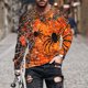 thumbnail image 1 of Amzcrzy - Sudadera Para Hombre, Informal, Cuello Redondo, Manga Larga, Camiseta Estampada De Halloween, Blusa, Color Naranja, 4Xl, 1 of 5