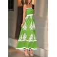 thumbnail image 4 of Summer Dress for Women 2025 Floral Sundress Spaghetti Strap Flowy Beach Vacation Boho Maxi Dresses Green M, 4 of 7