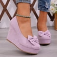 thumbnail image 5 of Wedge Sandals for Women Baeitkot Women's Fashion Versatile Spring Solid Color Round Toe High Heel Low Block Heels Shoes, 5 of 9