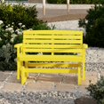 thumbnail image 2 of Wildridge Classic Glider, Lemon Yellow - Outdoor Weather Resistant Recycled HDPE Glider for Porch, Patio, Deck, 2 of 4
