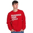 thumbnail image 3 of Xmas Bearded and Jolly Hashtag Santa Men's Big & Tall Crewneck Sweatshirt Brisco Brands 4X, 3 of 5