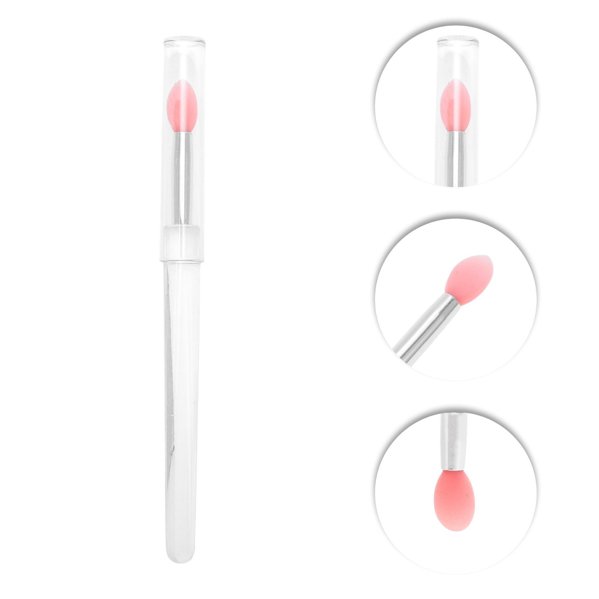 Unique Bargains 1 Pc Portable Durable Lightweight Silicone Lip Brush for Travel Rose Red
