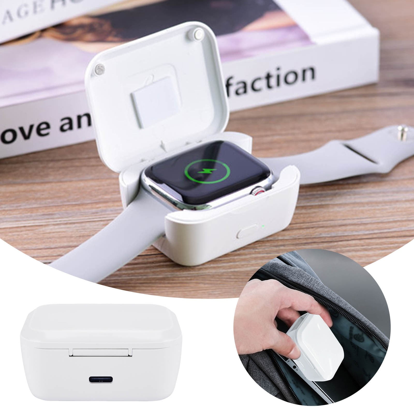Portable Charger for Apple Watch Wireless Fast Charging Watch 1400mAh Power Bank Travel Charger