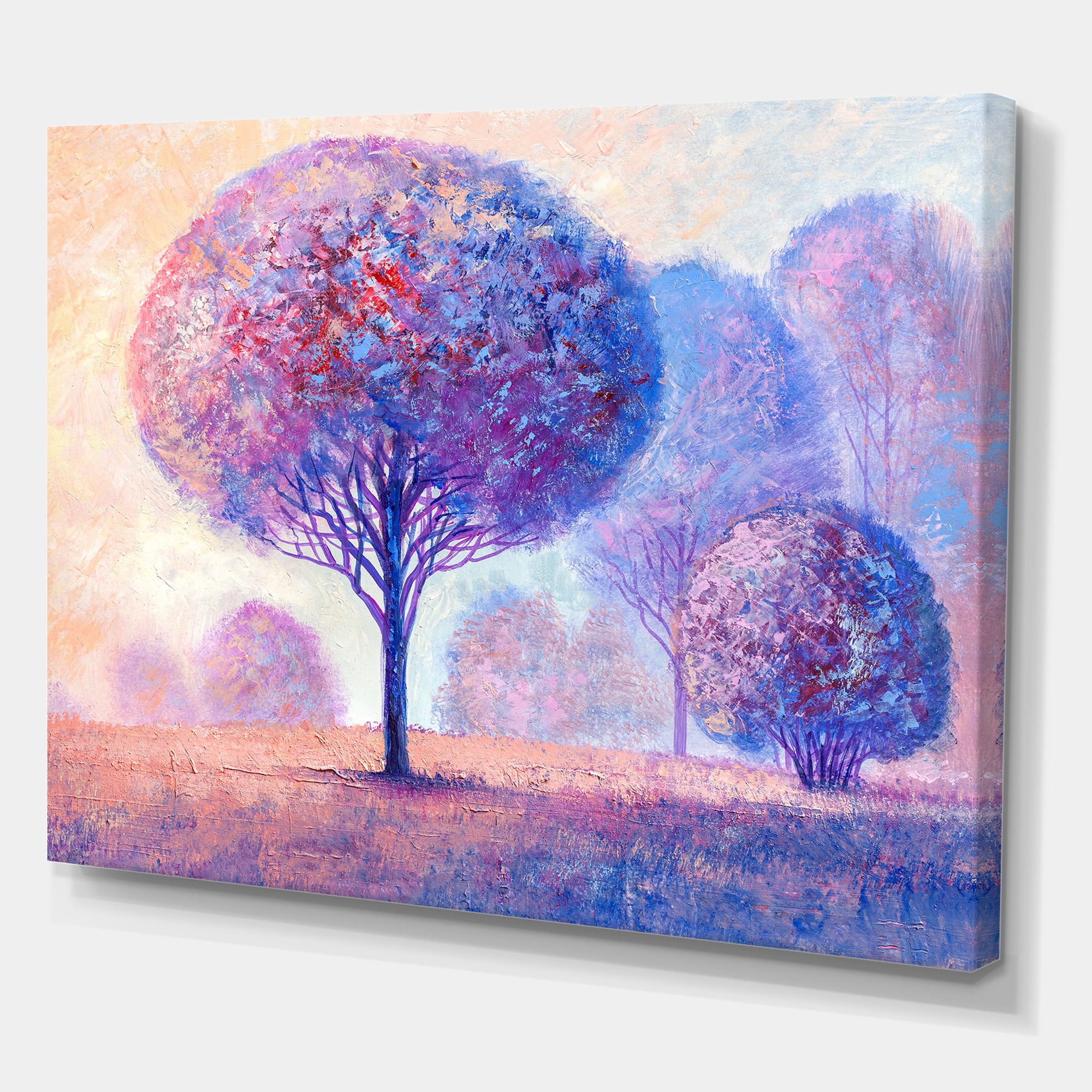 Designart ' Colourful Trees Abtract Impression II ' Traditional Canvas Wall Art Print