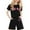 Black, variant on Outfits for Girls Printed Crewneck Short Sleeved T Shirt Girls' Clothing Sets