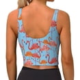 thumbnail image 4 of Uemuo Flamingo Pattern Women's Sports Bra - High Impact Support, Breathable, and Comfortable Athletic Bra for Running, Yoga, and Workouts, 4 of 9