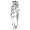 thumbnail image 3 of 3/8 Carat (Ctw) London Blue Topaz Link Ring in 10K White Gold, 3 of 4