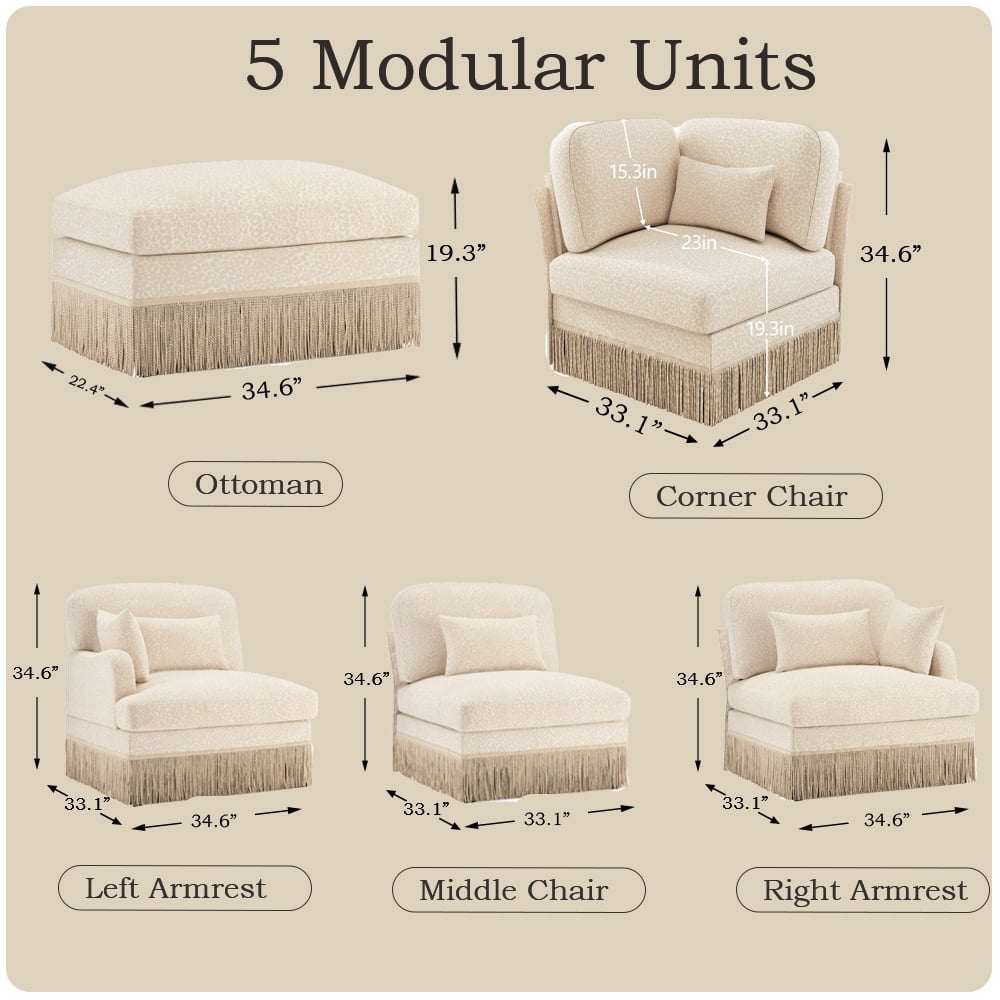 Modular Sectional Sofa Right Arm Chair Module, DIY Sofa Component