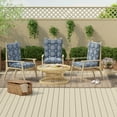 thumbnail image 2 of Jordan Manufacturing 38" x 21" Dresden Midnight Navy Damask Rectangular Outdoor Wrought Iron Chair Cushion with Ties and Hanger Loop, 2 of 12