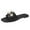 Black, variant on Fashion Flat Sandals for Women Pearl Sandal Square Toe Summer Slip On Shoes Beach Vacation Footwear Slippers Black Women Sandal