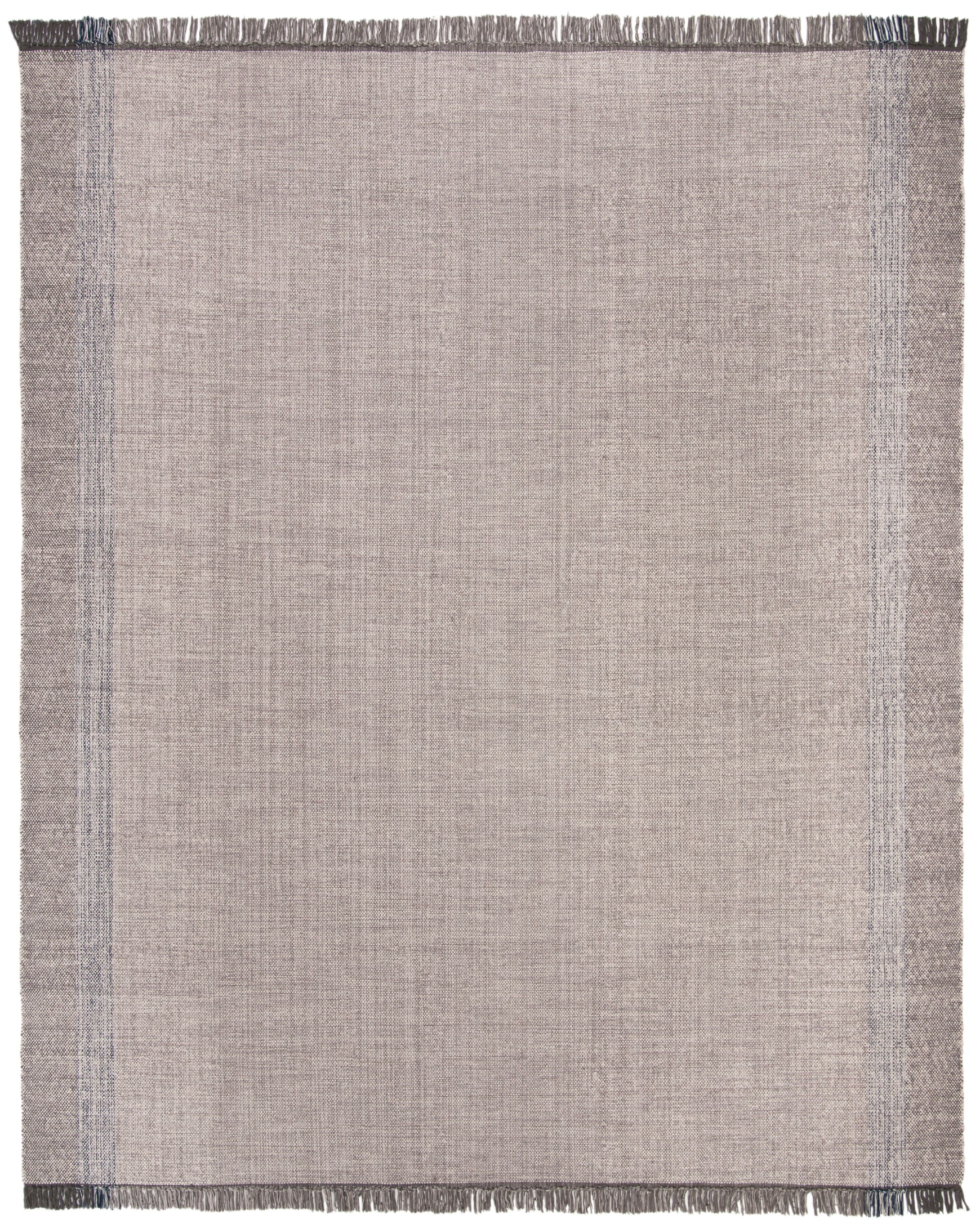 SAFAVIEH Montauk Sharlene Solid Striped Cotton Area Rug, Blue/Grey, 8' x 10'