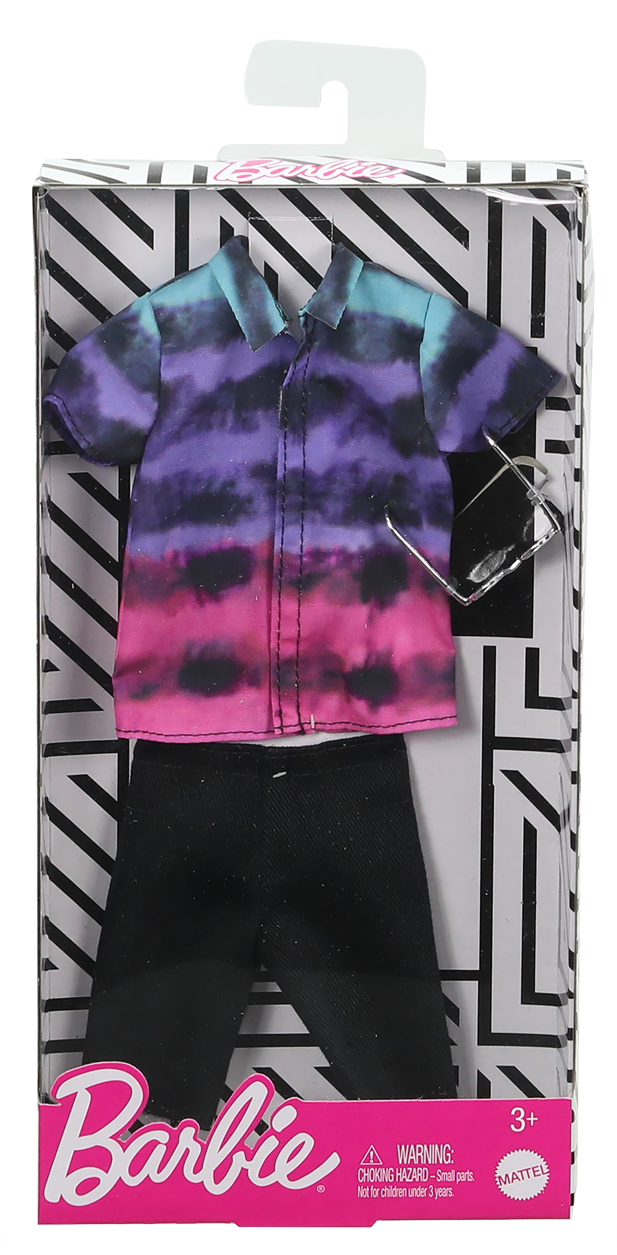 Barbie Fashions Pack: Ken Doll Clothes With Tie-Dye Shirt, Black 