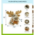 thumbnail image 2 of DolliBu Floppy Moose Stuffed Animal with Football Plush - Soft Huggable Moose, Adorable Playtime Plush Toy, Cute Wildlife GiftPlush Doll Animal Toy for Kids and Adults - 12 Inch, 2 of 6