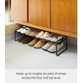 thumbnail image 5 of Yamazaki Home Stackable Shoe Rack, Black, Steel,  Holds up to 4 pairs of shoes per shelf, Supports 6.6 pounds, Expandable, Stackable, 5 of 7