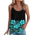 thumbnail image 2 of GaThRRgYP Summer Tank Tops for Women,Womens Sleeveless Shirts V Neck Summer Tank Tops,Women's Fashionable Sleeveless Casual Printing Metal Round Neck Shirts Blouses Tank Black S, 2 of 7