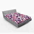 thumbnail image 2 of Ambesonne Anemone Flowers Fitted Sheet, Romance Vibe Floral, Full Size, Pastel Pink Off White, 2 of 5