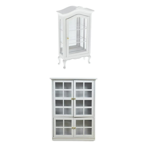 2x 1:12 Casa de Vitrina de Blanca Vitrina Vitrina Cocina