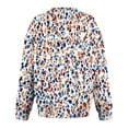 thumbnail image 4 of CLOISE Sweatshirts for Women Long Raglan Sleeve Pullover Tops Floral V Neck Shirts Fleece Loose Trendy Outdoor Fall Outfits with Pockets Blue 2XL, 4 of 5