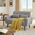 thumbnail image 4 of Pingliang Home Loveseat Small Sofa 2 Seater Sofa Couch with 2 Pillows, Modern Linen Fabric Love Seat for Apartment Bedroom Living Room Small Space Office Studio,Light Gray, 4 of 10