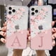 thumbnail image 2 of Ottwn-funda de teléfono con letra inicial A Z, carcasa transparente con flores rosas de lujo para iPhone 13, 11 Pro Max, 12 Pro Max, Mini, X, XR, 7, 8Plus Fivean unisex, 2 of 2