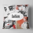 thumbnail image 2 of Designart Collage of Girls - Abstract Portrait Throw Pillow - 18x18, 2 of 5
