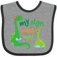 thumbnail image 3 of Inktastic My Nan Loves Me Grandson Dinosaur Boys Baby Bib, 3 of 4