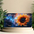 thumbnail image 6 of 1 Pcs 2D Flat License Plate Covers & Frames, Sunflower and Nebula For Decorative Front, Waterproof For Decoration Aluminum License Plate Covers & Frames Cover For Men Women, 12" X 6", 6 of 7
