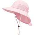 thumbnail image 1 of Sombrero de sol CHAO rosa para niña y niño gorro de cuello protección infantil sombrero de cubo transpirable sombrero de playa sombrero de verano, 1 of 5