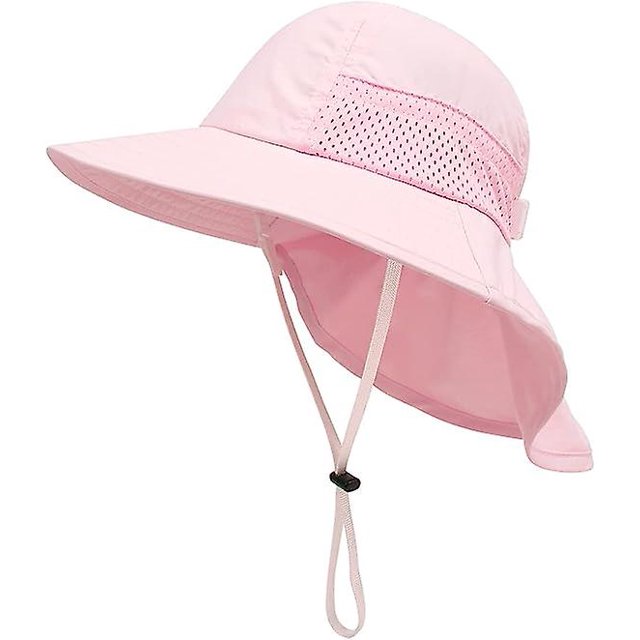 Sombrero de sol CHAO rosa para niña y niño gorro de cuello protección infantil sombrero de cubo transpirable sombrero de playa sombrero de verano