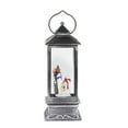 thumbnail image 3 of Alpine Corporation Lantern Snowman Snow Globe with LED Light, Brushed Black, 3 of 12