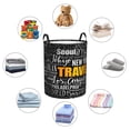 thumbnail image 3 of Lsque Travel pattern Laundry Hamper Basket, Tall Woven Rope Hamper Basket for Clothes, Lightweight Storage Basket, Collapsible Waterproof-Small, 3 of 8